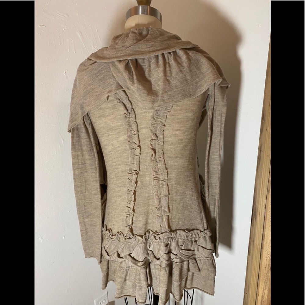 Angel of the North merino frilling cardigan